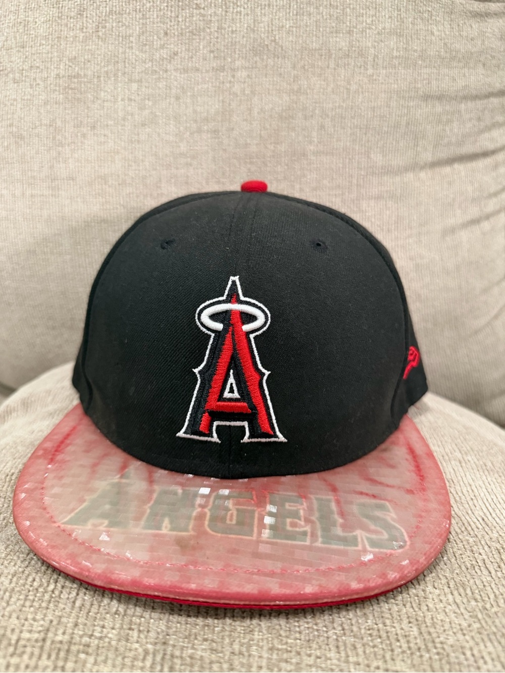 Angels Black and Red Logo Baseball Cap